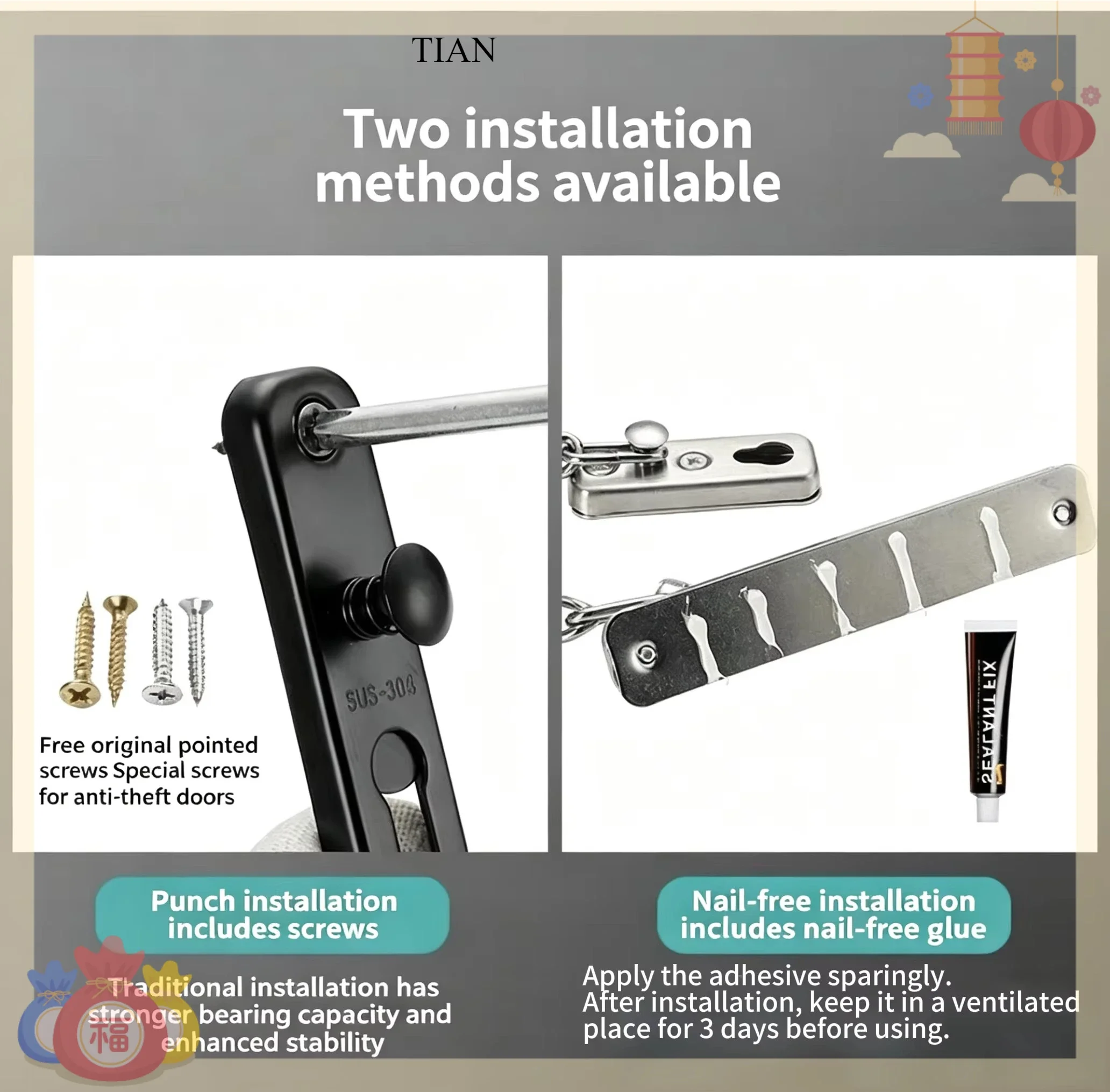 Security Chain Door - Cerradura de Seguridad para Puerta con