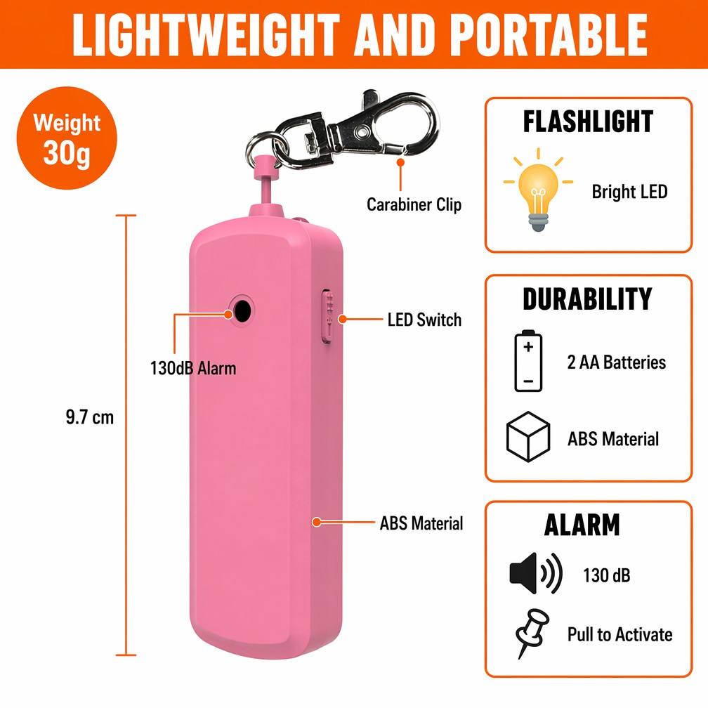 Alarma Antirrobo Portátil de 1 - Personal Alarm Keychain reseña y precio